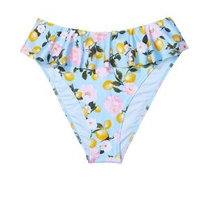 Blue Lemon Brazilian High Rise Ruffled Bikini Bottom by Victoria’s Secret 🍋 NWT